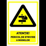 Indicator atentie pericol de strivire a mainilor